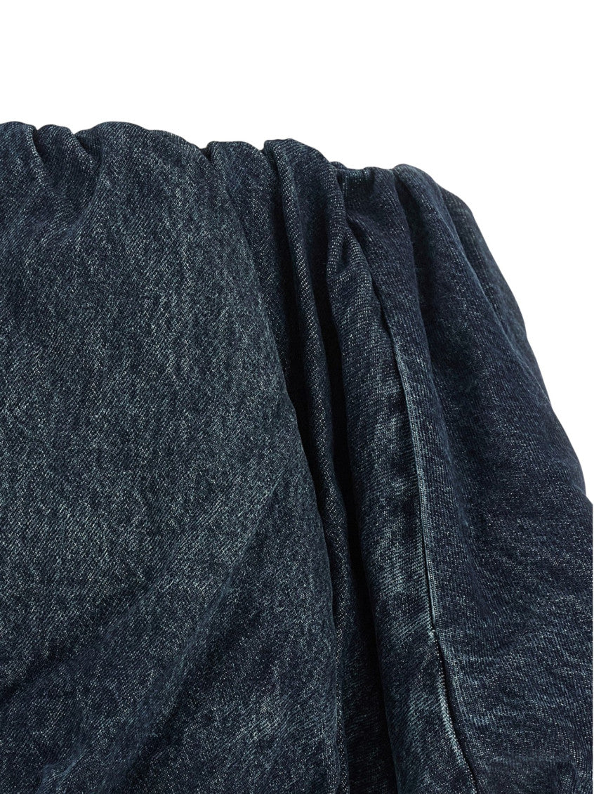 Blue Solid Above Knee Skirt 4