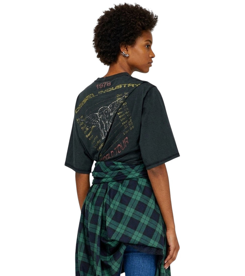 Black Graphic Crew Neck T-Shirt 2