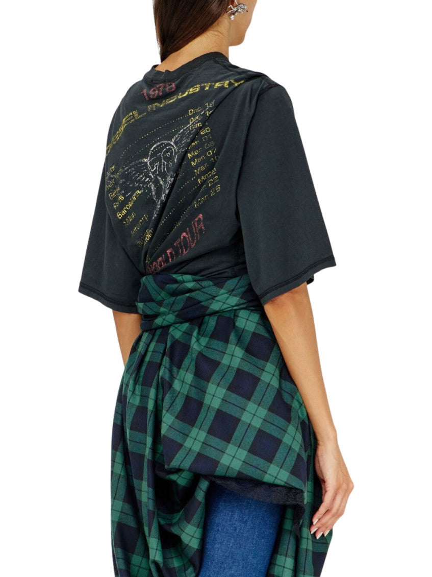 Black Graphic Crew Neck T-Shirt 4