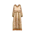Beige Floral Round Neck Maxi Dress 1