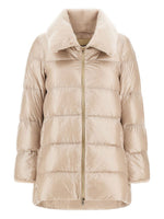 Beige Quilted Shirt Collar Jacket 1