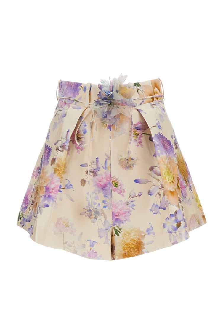 Beige Floral Shorts 3