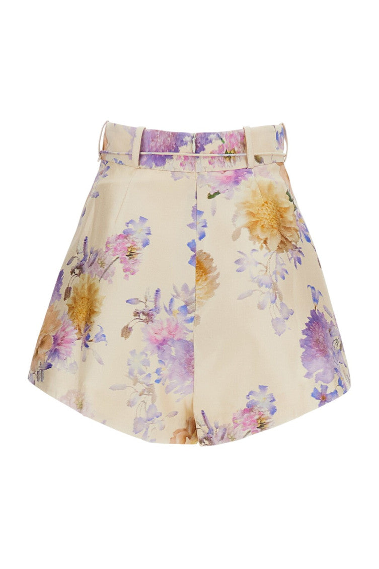 Beige Floral Shorts 4