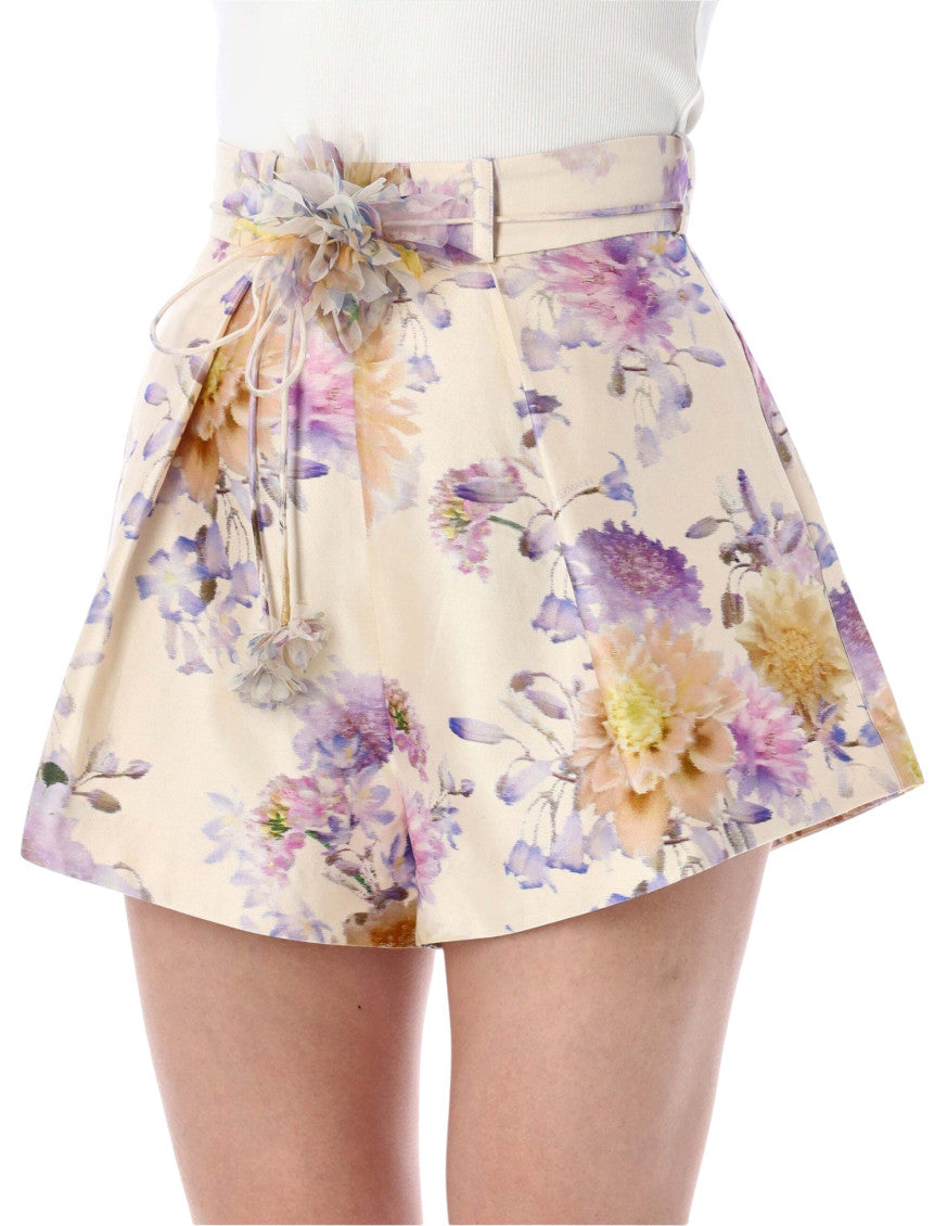 Beige Floral Shorts 5