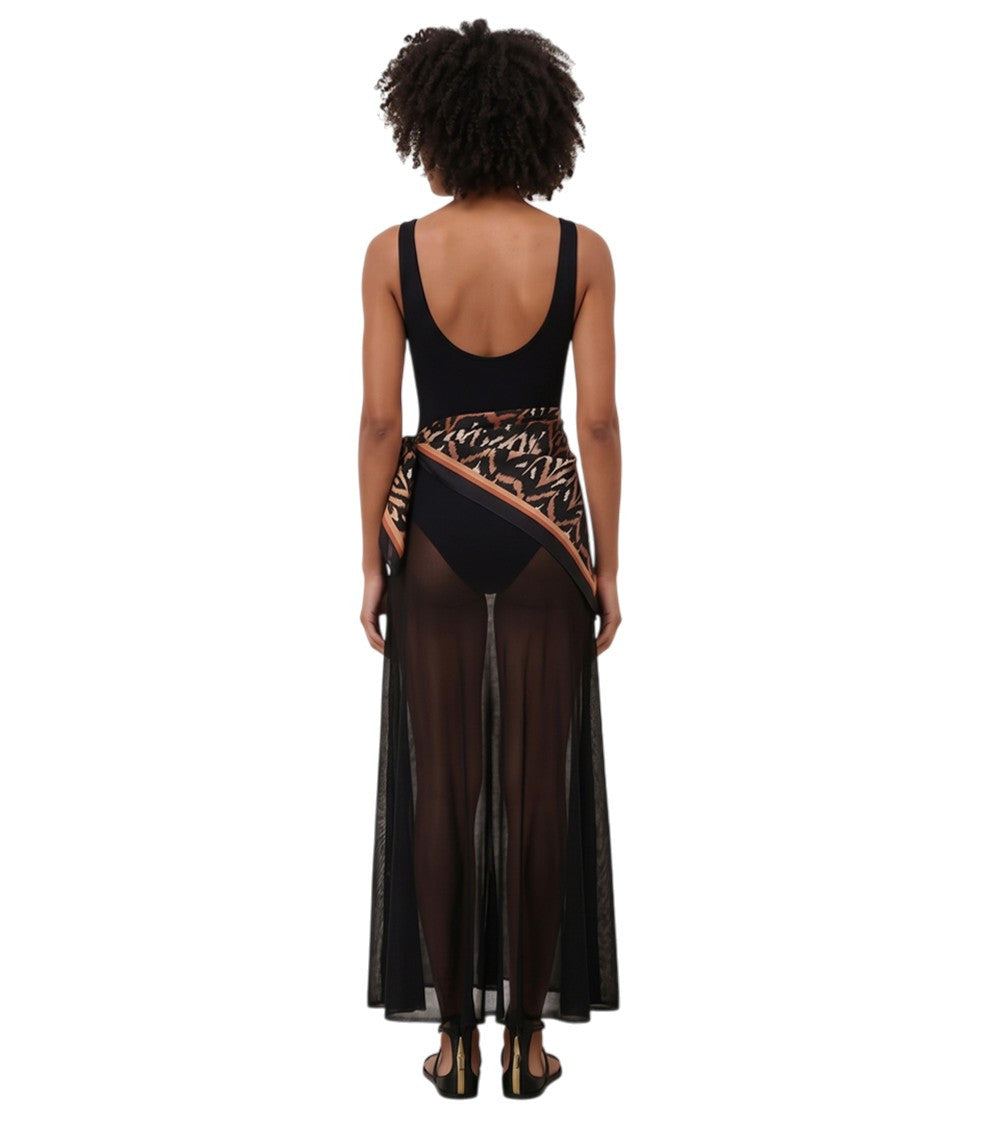 Black Paisley Scoop Neck Maxi Dress 2