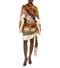 Multicolor Printed Turtle Neck Mini Dress 1