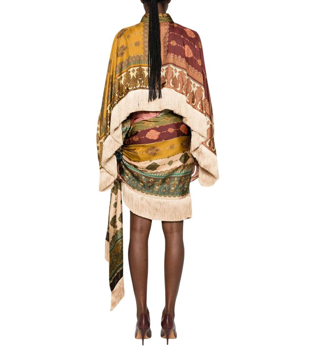 Multicolor Printed Turtle Neck Mini Dress 2