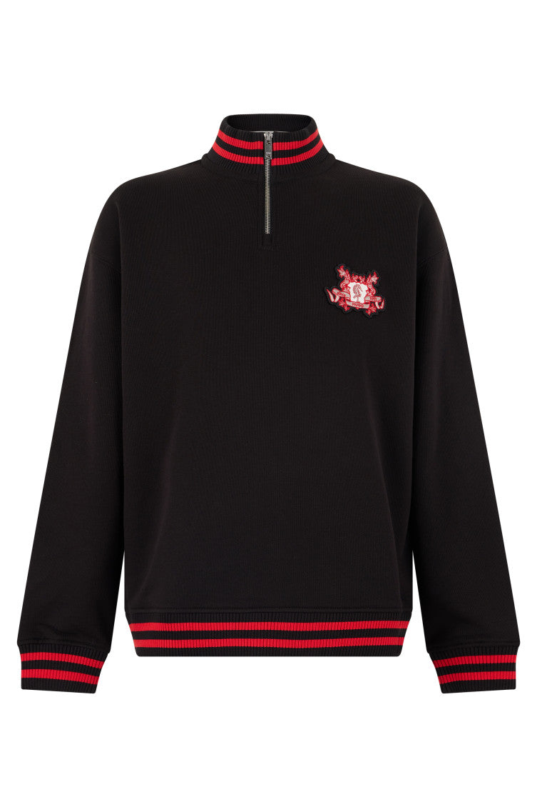 Black Mock Collar Sweatshirt 1