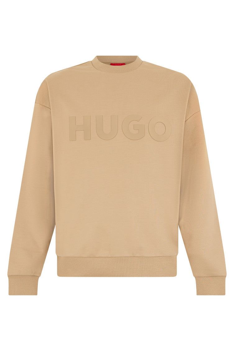Beige Mock Collar Sweatshirt 1