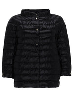 Black Quilted Mock Collar Jacket 1