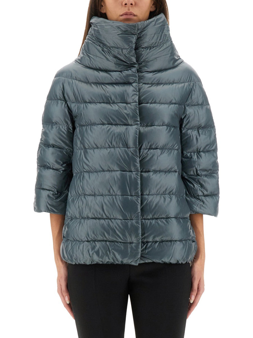 Grey Quilted Turtle Neck Jacket 1