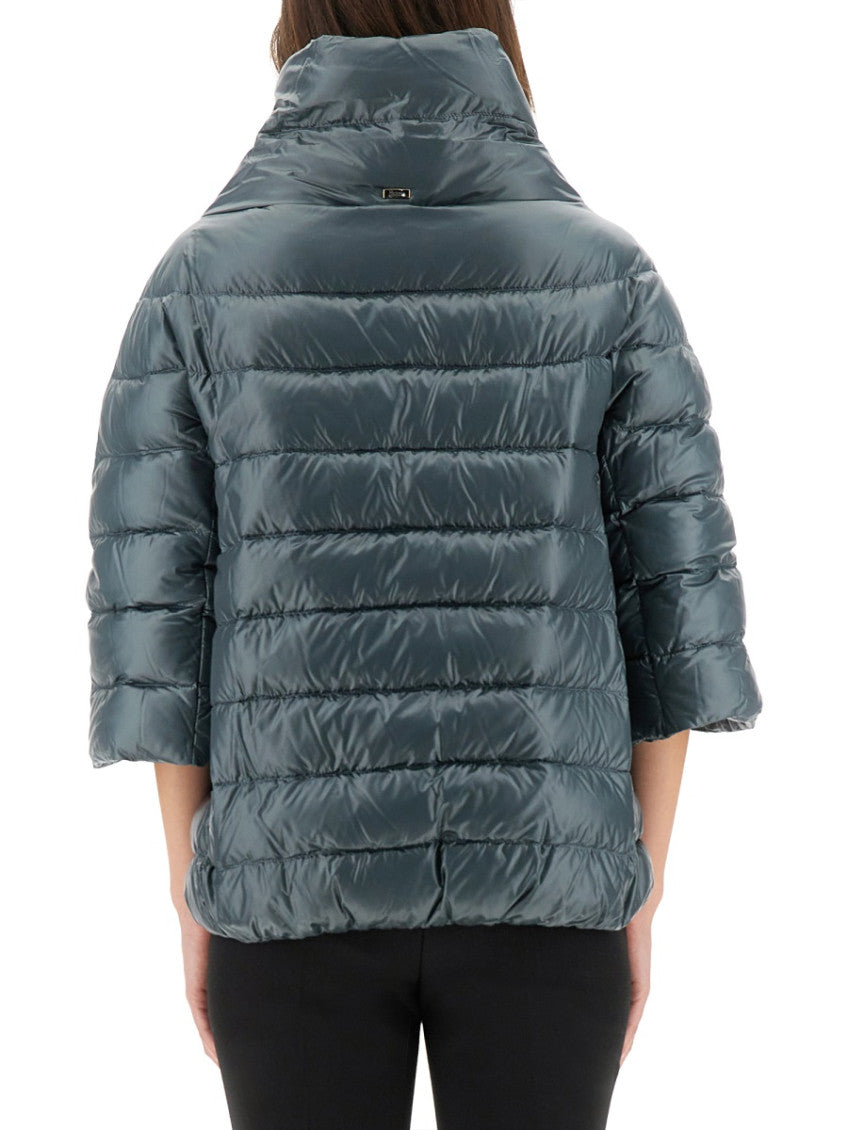 Grey Quilted Turtle Neck Jacket 2