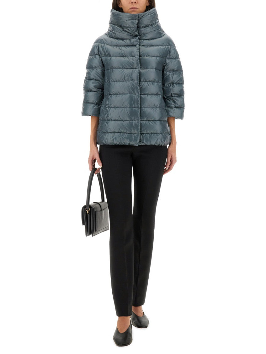 Grey Quilted Turtle Neck Jacket 3