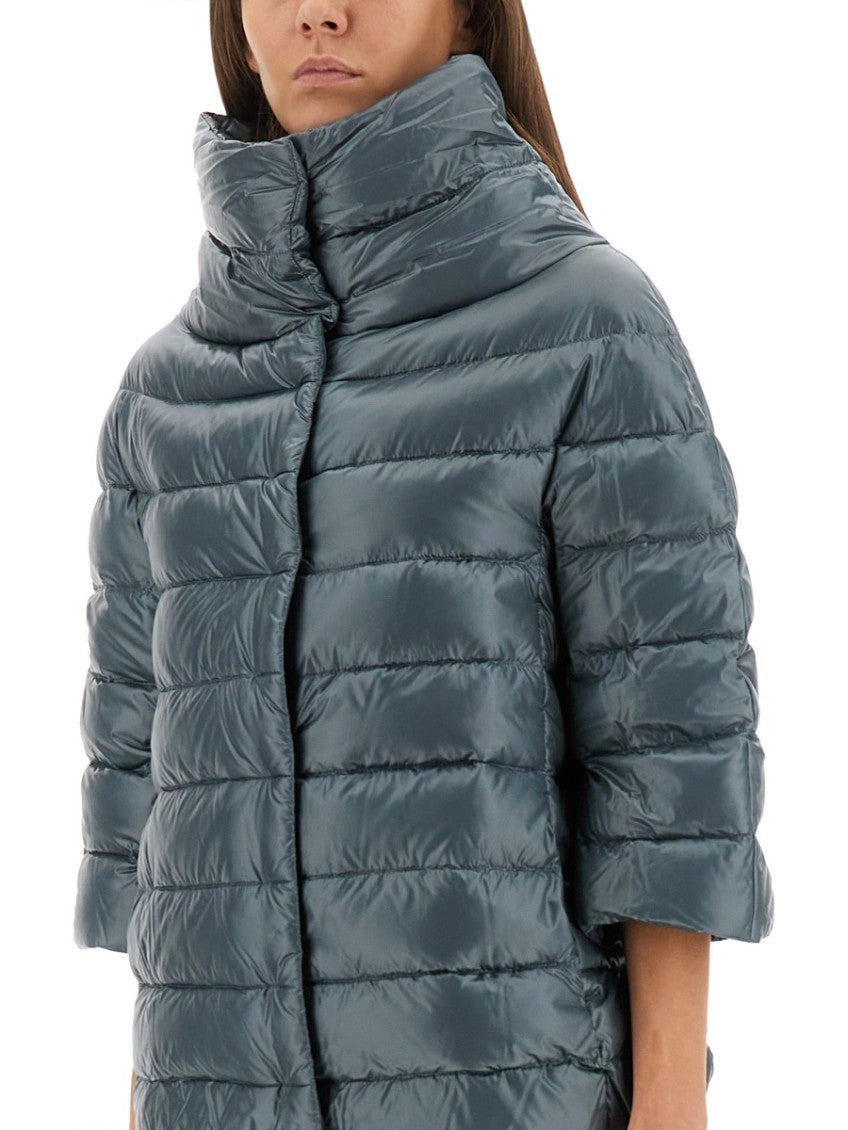 Grey Quilted Turtle Neck Jacket 4