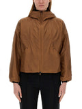 Brown Solid Hood Jacket 1