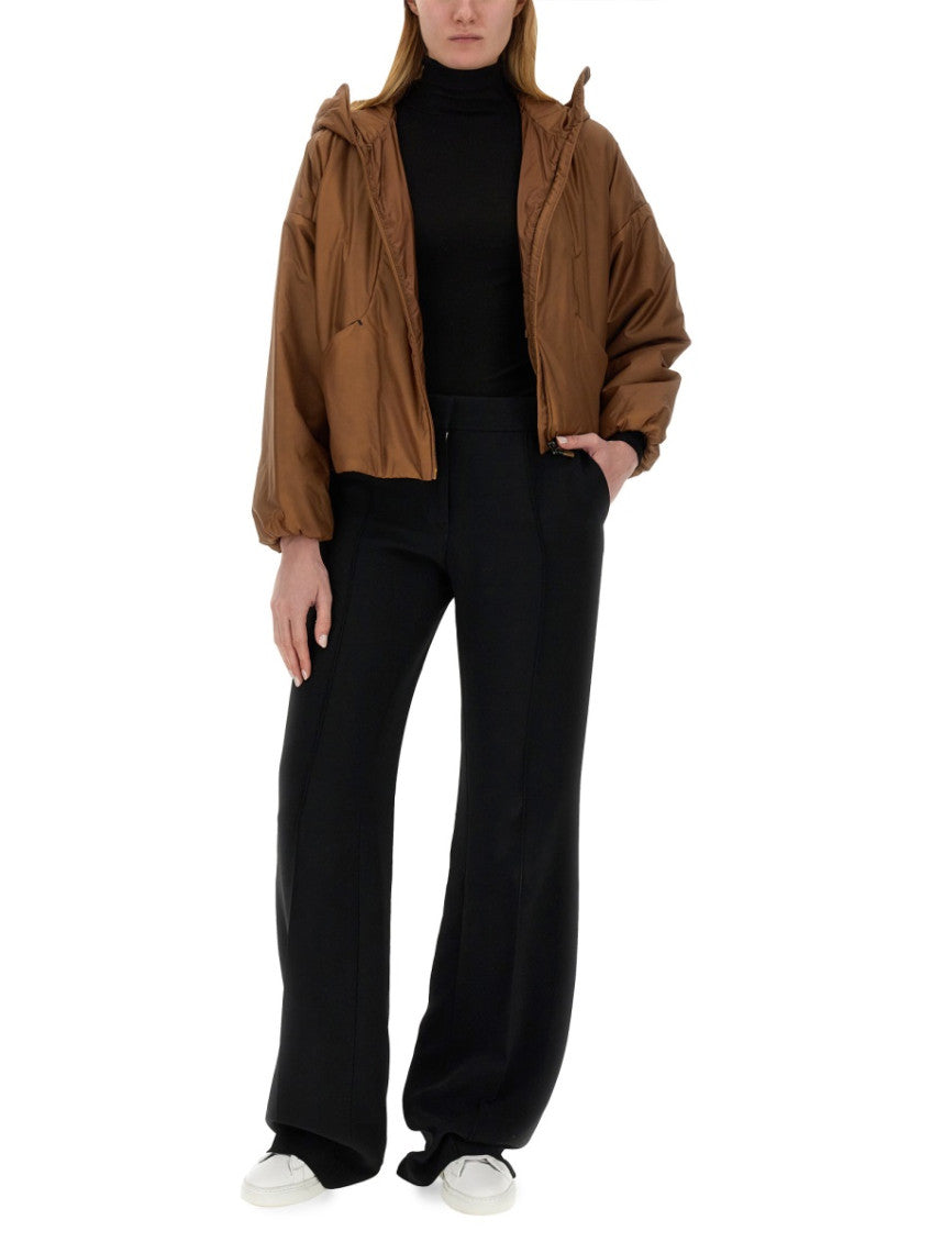 Brown Solid Hood Jacket 3