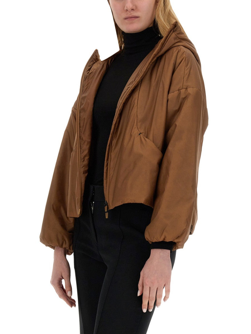 Brown Solid Hood Jacket 4