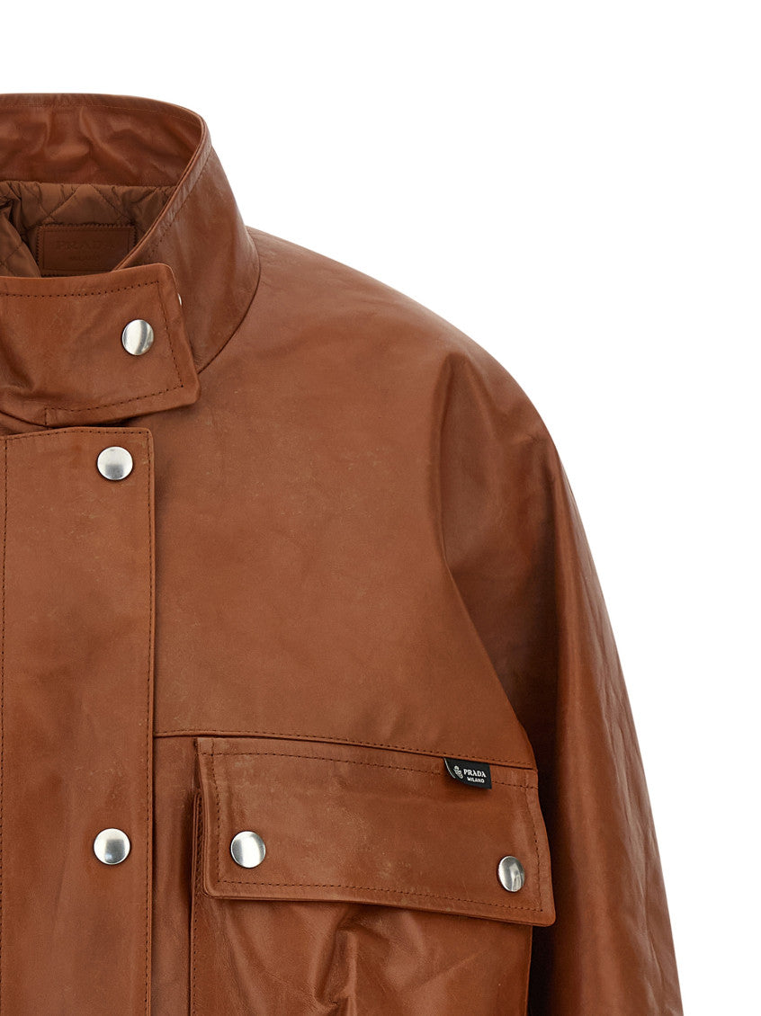 Brown Solid Band Collar Jacket 3