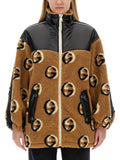 Beige Logo Mock Collar Jacket 1