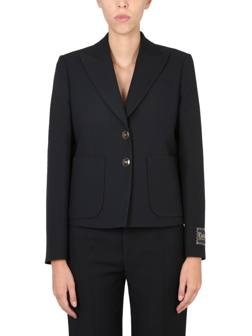 Black Peaked Lapel Jacket 1