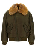 Green Solid Shirt Collar Jacket 1