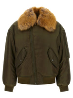 Green Solid Shirt Collar Jacket 1