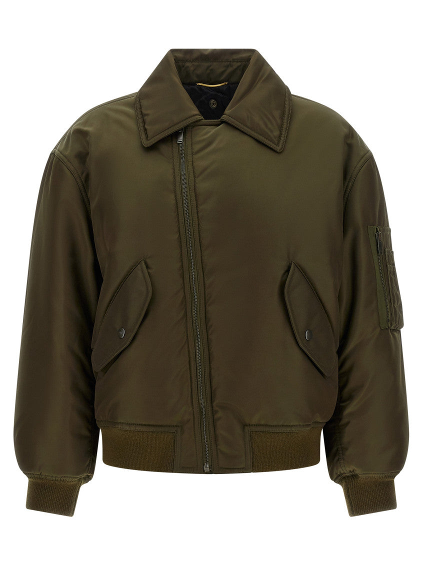 Green Solid Shirt Collar Jacket 2