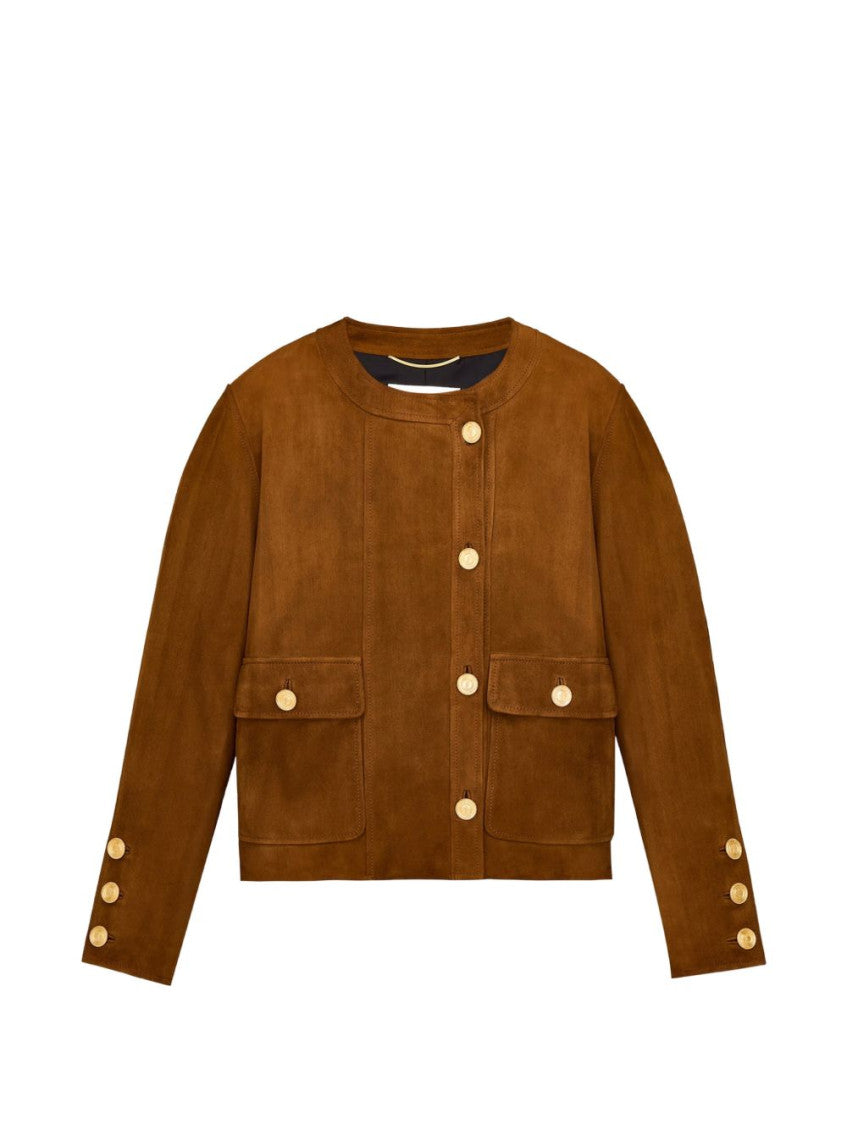 Brown Round Neck Jacket 1