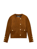 Brown Round Neck Jacket 1