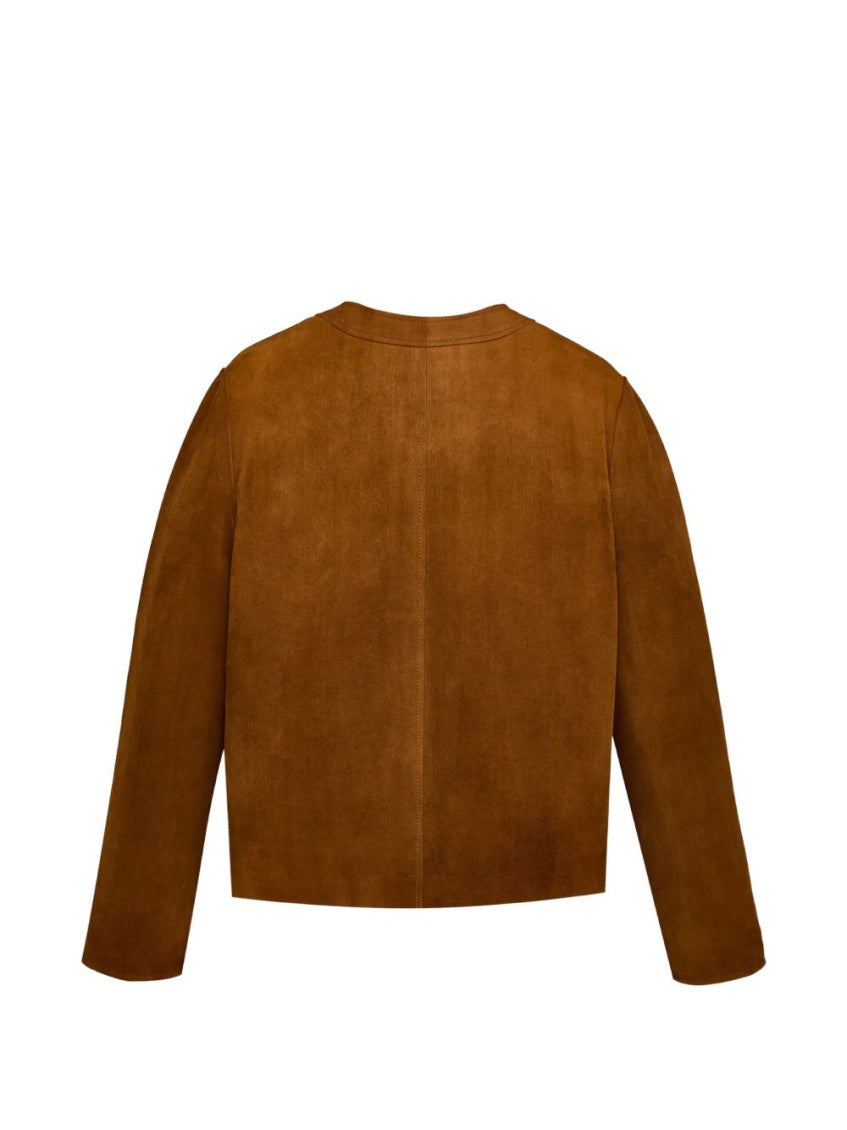 Brown Round Neck Jacket 2
