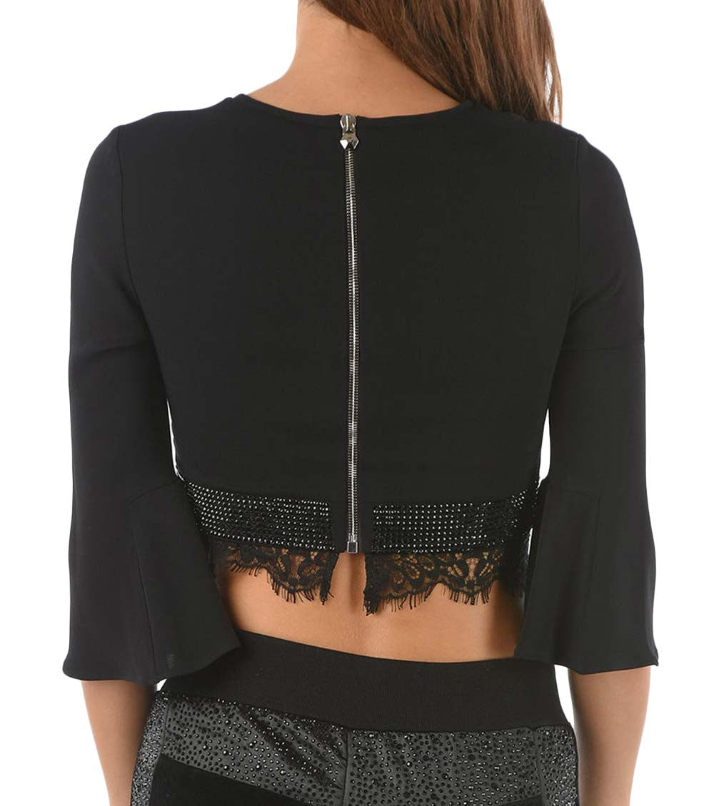 Black Lace Crop Top 2