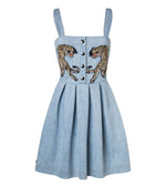 Blue Rhinestone Embellished Dress 1