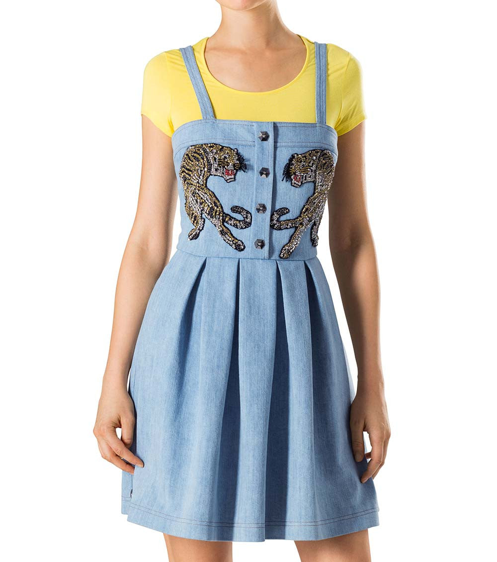 Blue Rhinestone Embellished Dress 2