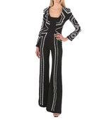 Black Rhinestone Geometric Jumpsuit 1