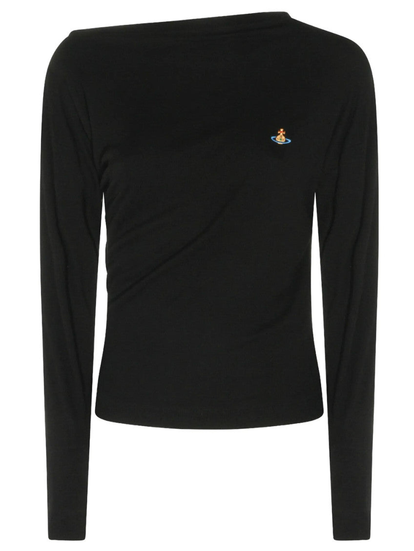 Black Boat Neck Top 1