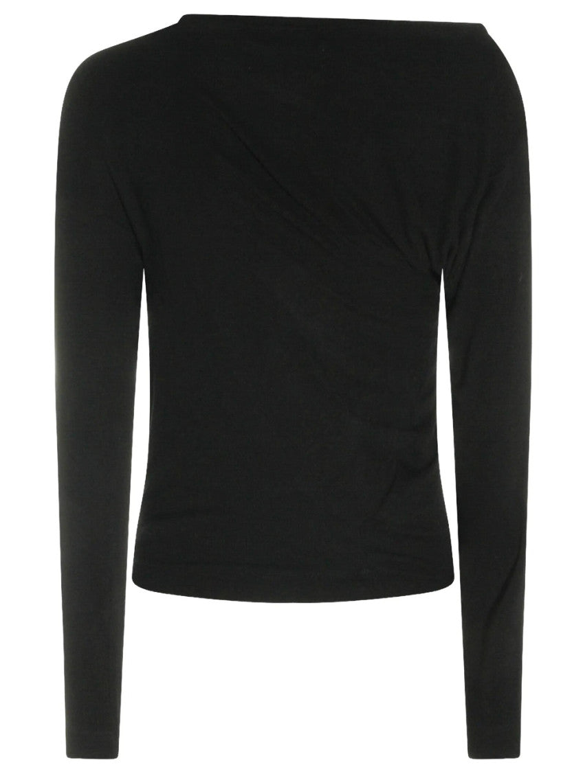 Black Boat Neck Top 2