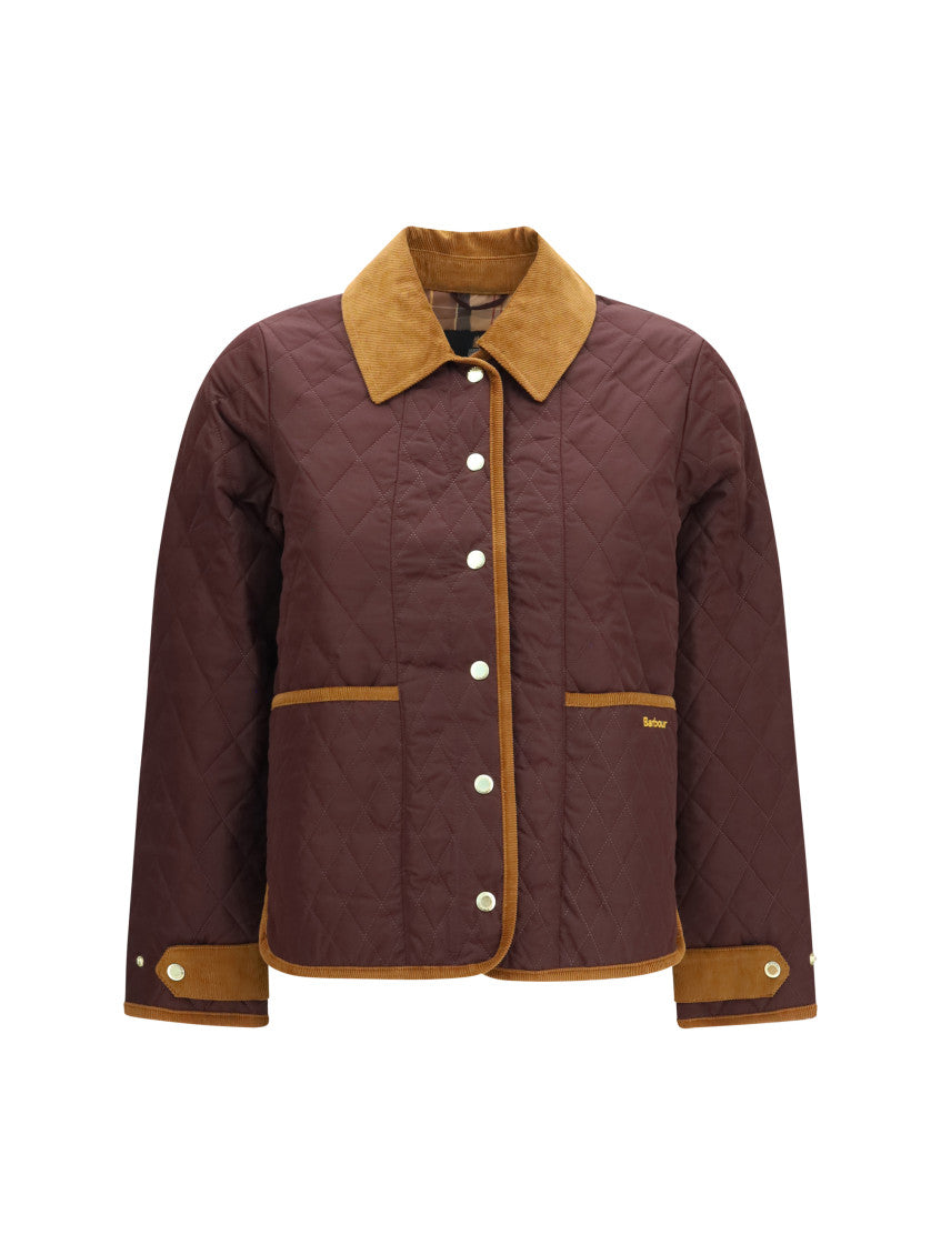 Maroon Quilted Shirt Collar Jacket 1