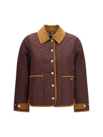 Maroon Quilted Shirt Collar Jacket 1