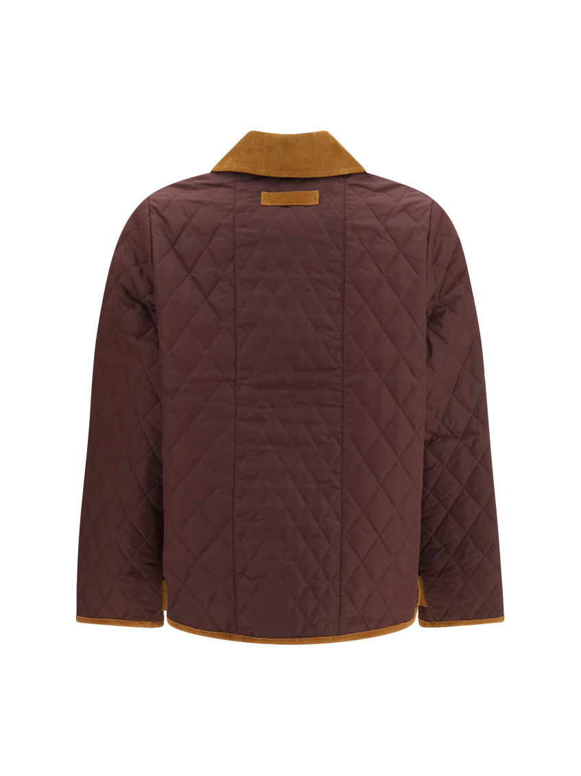 Maroon Quilted Shirt Collar Jacket 2