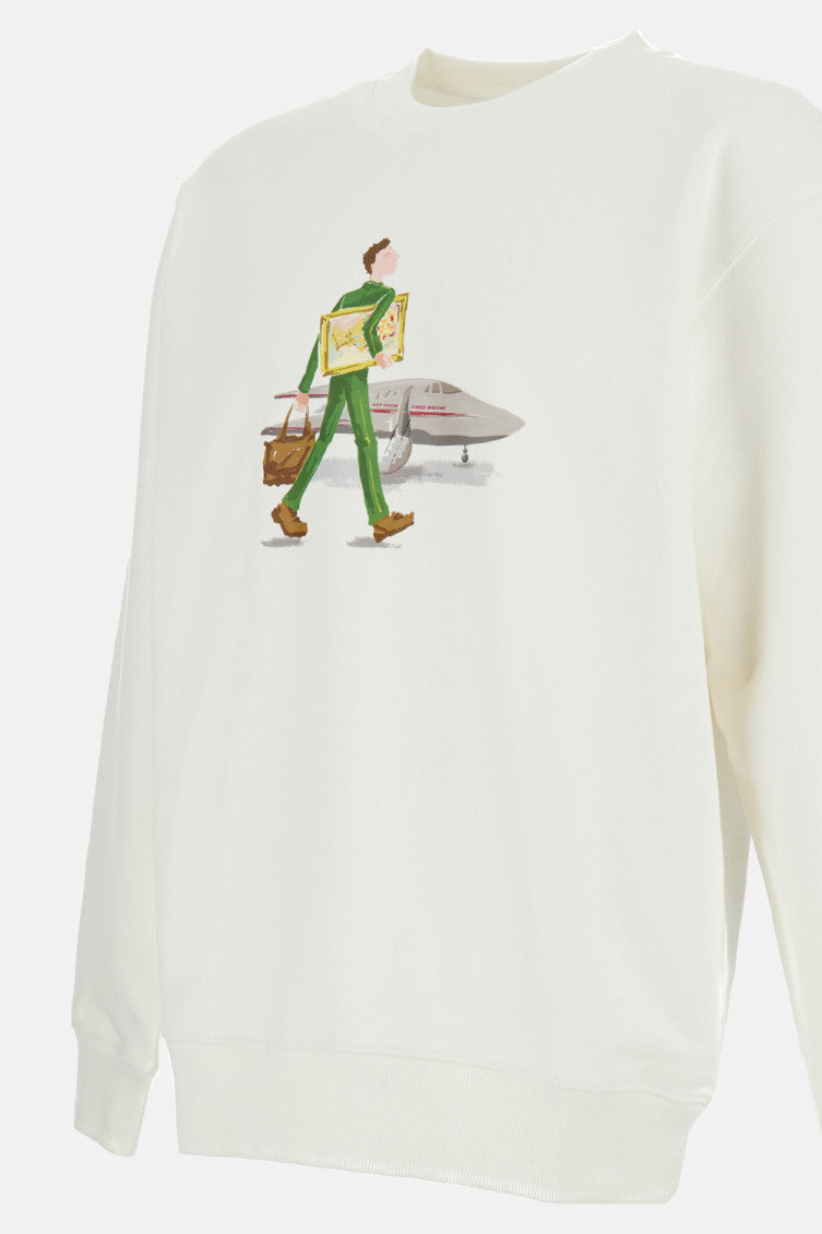 White Crewneck Graphic Sweatshirt 3