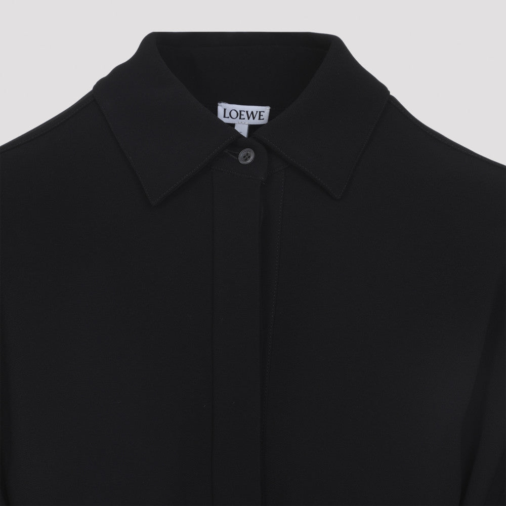 Black Belted Viscose Dress 5