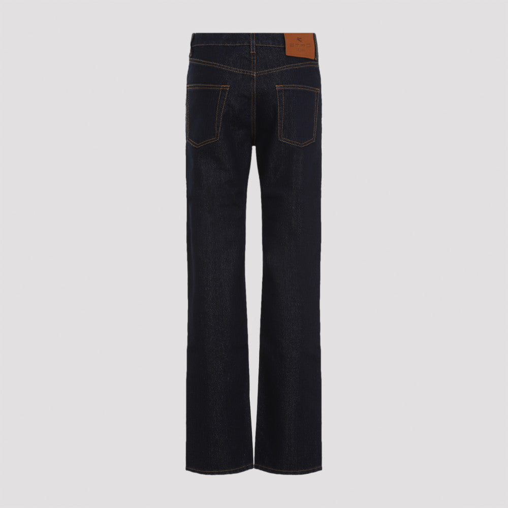 Blue Lurex Cotton Jeans 4