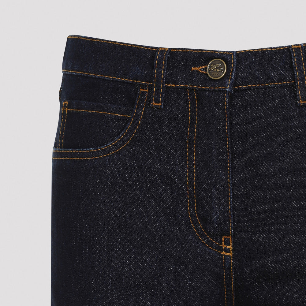 Blue Lurex Cotton Jeans 5