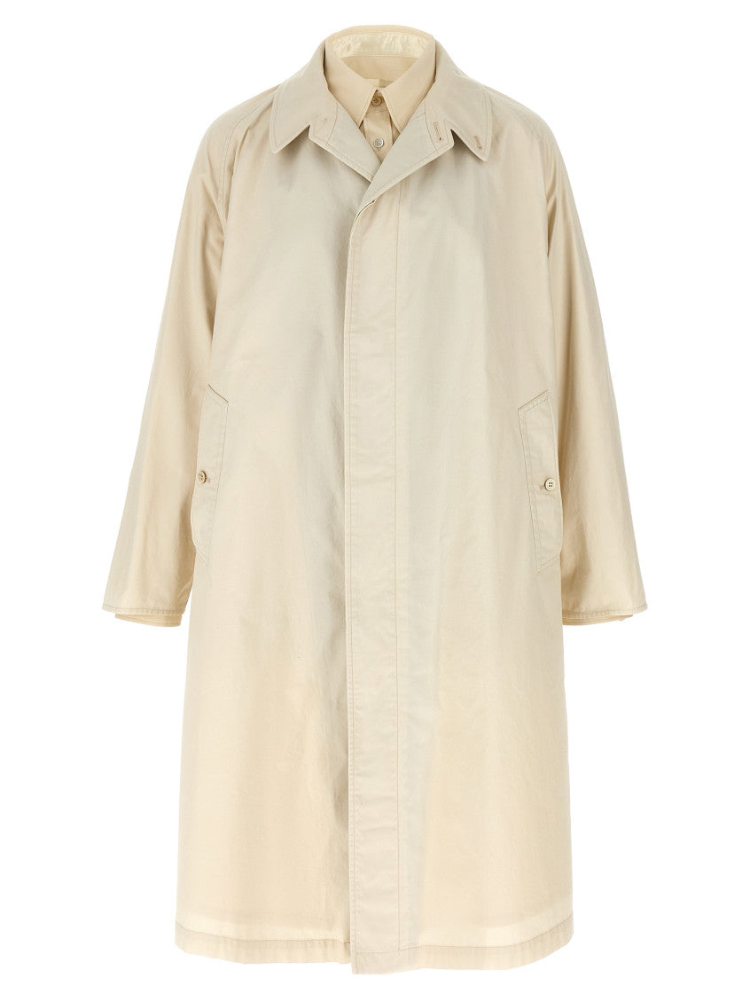 Beige Layered trench coat 1