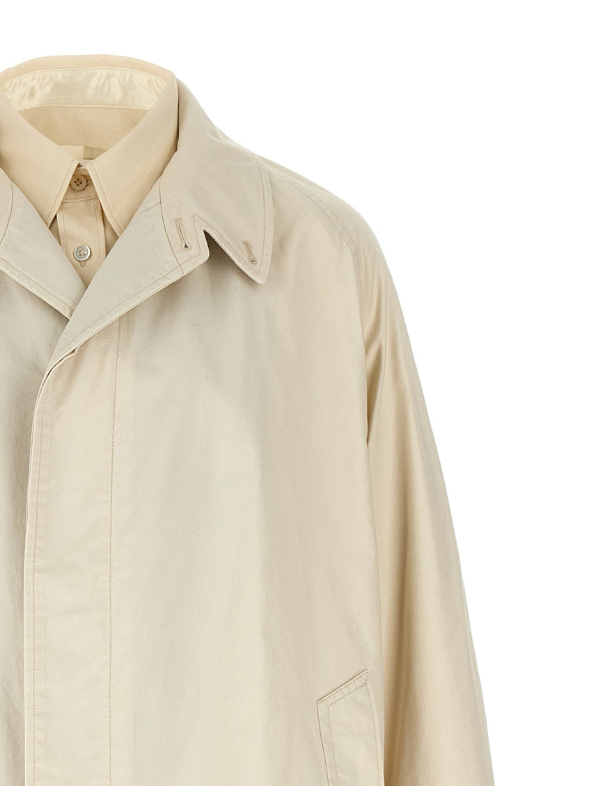 Beige Layered trench coat 4