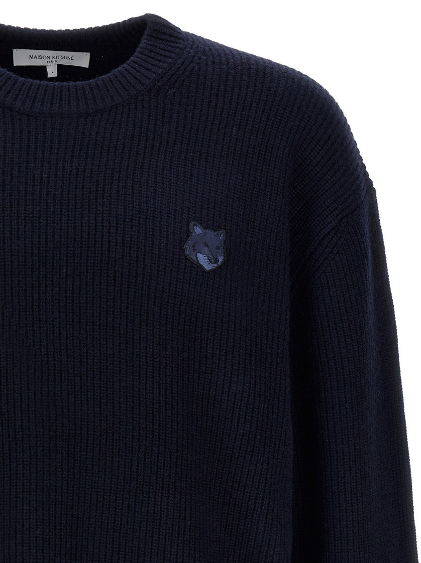 Navy Blue Bold Fox Head Patch Jumper 3