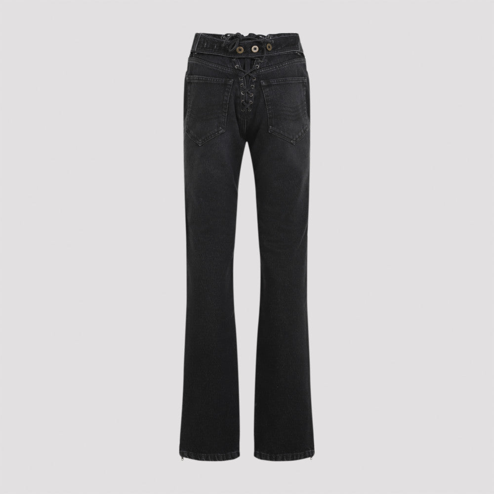 Black Vintage Cotton Denim Jeans 4