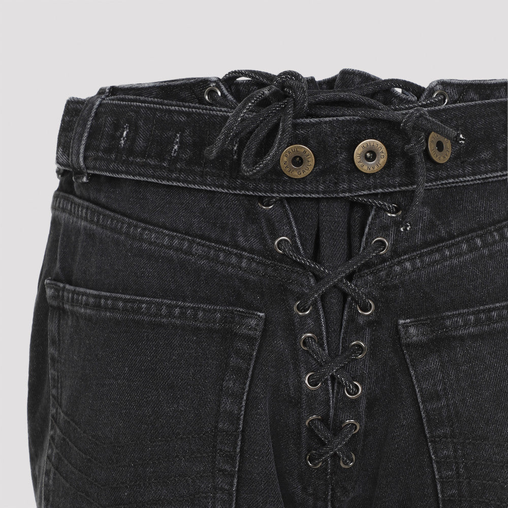 Black Vintage Cotton Denim Jeans 5