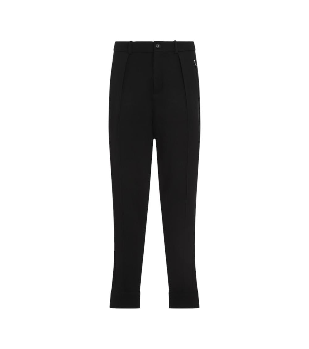Black Pintuck Wool Jogger Pants 1