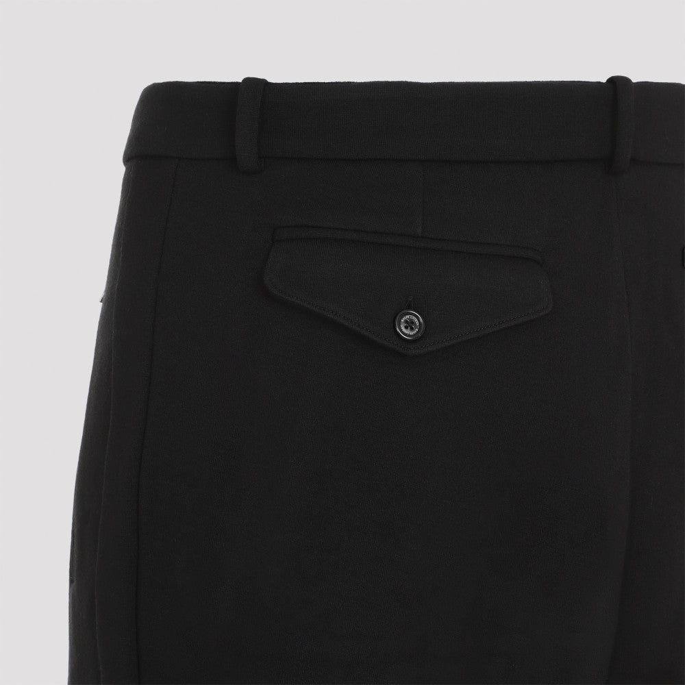 Black Pintuck Wool Jogger Pants 5
